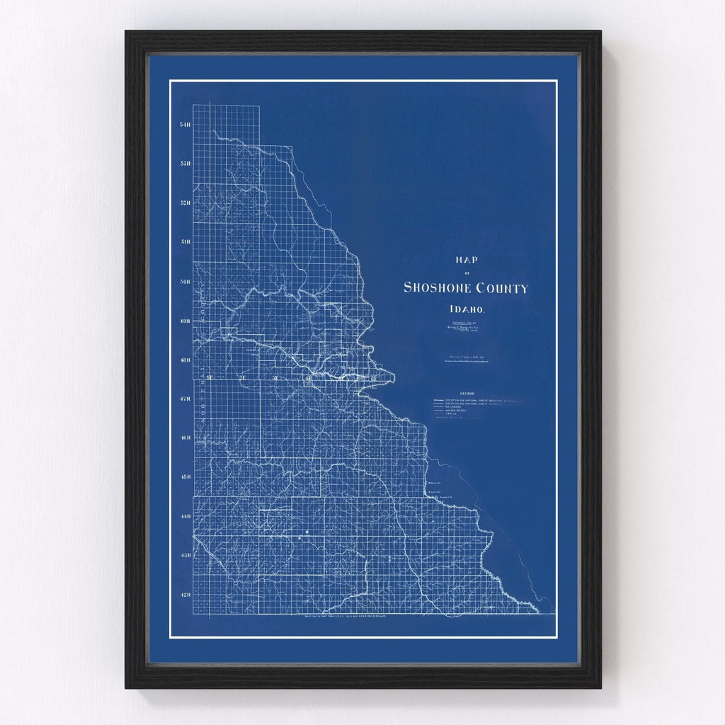 Vintage Map of Shoshone County, Idaho 1907