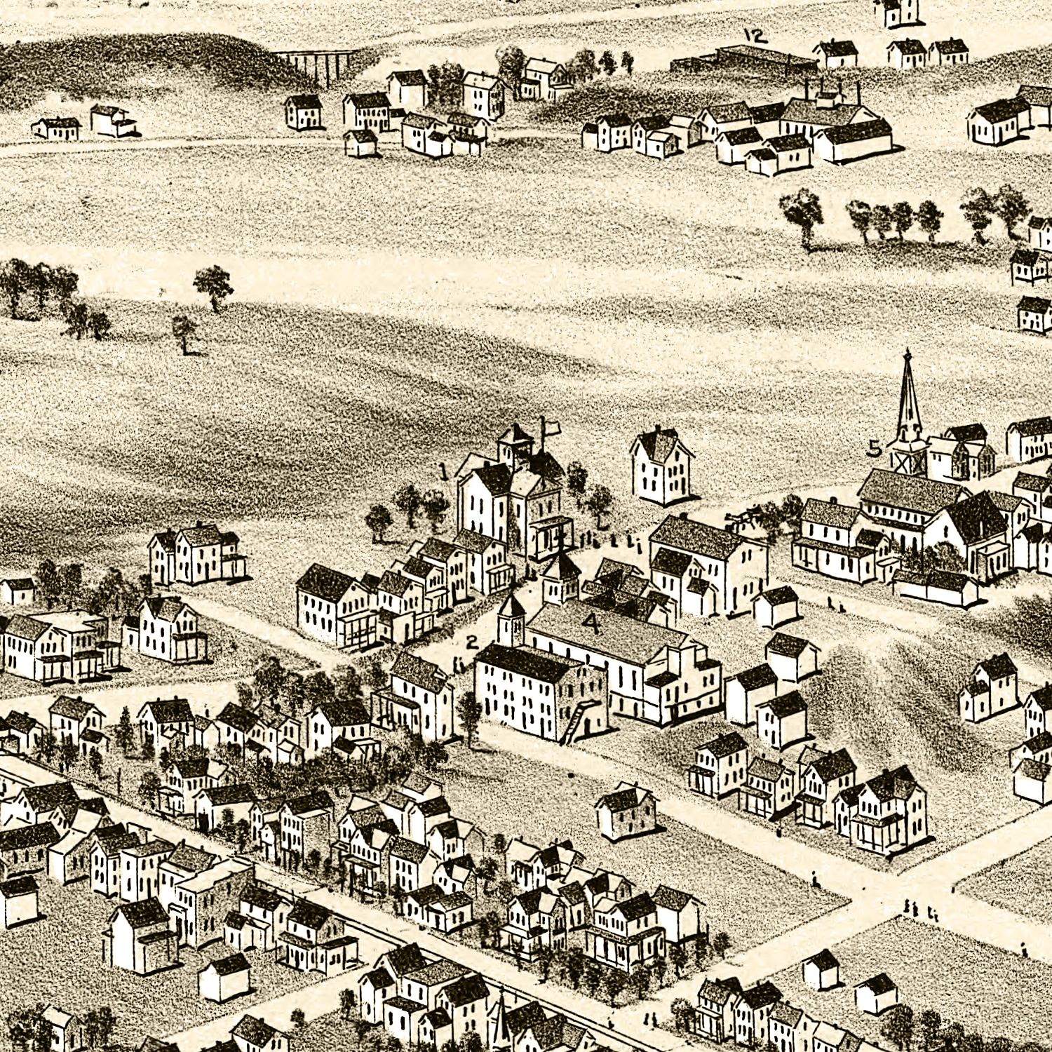Vintage Map of Plains, Pennsylvania 1892