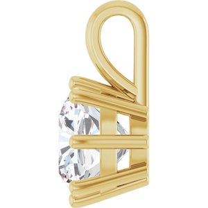 10K Yellow Gold 8 mm Cushion Charm/Pendant Mounting – image 5
