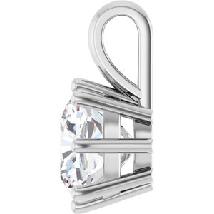 Platinum 8 mm Cushion Charm/Pendant Mounting – image 5
