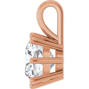 14K Rose Gold 8 mm Cushion Charm/Pendant Mounting – image 5