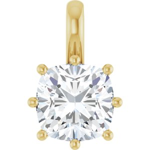 14K Yellow Gold 8 mm Cushion Charm/Pendant Mounting