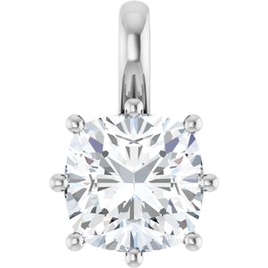 Sterling Silver 8 mm Cushion Charm/Pendant Mounting