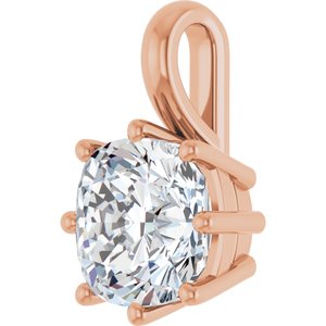 10K Rose Gold 8 mm Cushion Charm/Pendant Mounting – image 3