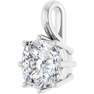 18K White Gold 8 mm Cushion Charm/Pendant Mounting – image 3