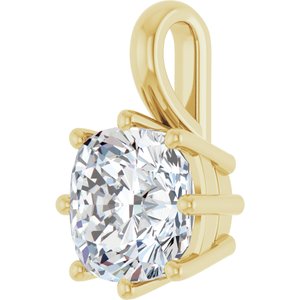 14K Yellow Gold 8 mm Cushion Charm/Pendant Mounting – image 3