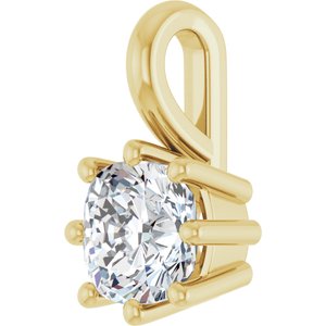 14K Yellow Gold 5 mm Cushion Charm/Pendant Mounting – image 3