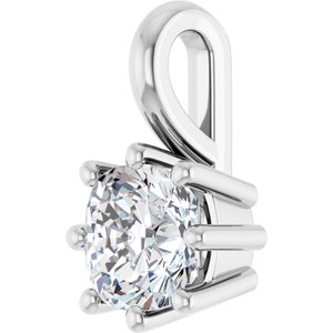 18K White Gold 5 mm Cushion Charm/Pendant Mounting – image 3