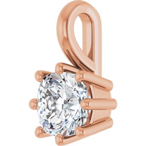 14K Rose Gold 5 mm Cushion Charm/Pendant Mounting – image 3
