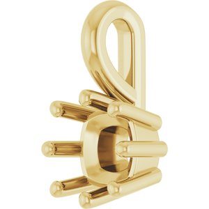 14K Yellow Gold 5 mm Cushion Charm/Pendant Mounting – image 4