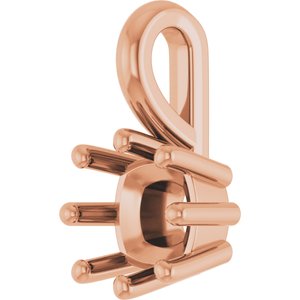 18K Rose Gold 5 mm Cushion Charm/Pendant Mounting – image 4