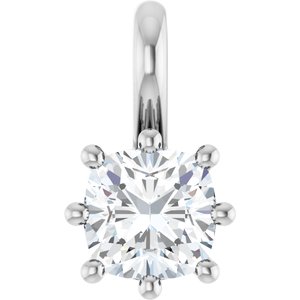 Continuum Sterling Silver 5 mm Cushion Charm/Pendant Mounting