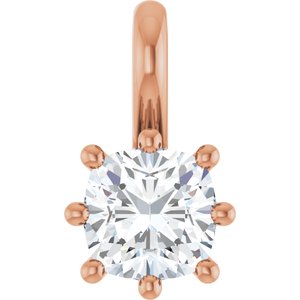 14K Rose Gold 5 mm Cushion Charm/Pendant Mounting