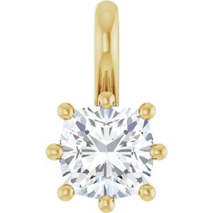 14K Yellow Gold 5 mm Cushion Charm/Pendant Mounting