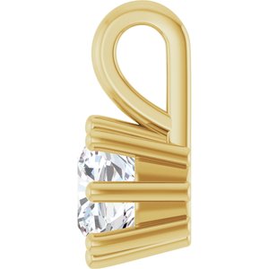 14K Yellow Gold 5 mm Cushion Charm/Pendant Mounting – image 5