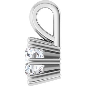14K X1 White Gold 5 mm Cushion Charm/Pendant Mounting – image 5