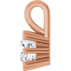 18K Rose Gold 5 mm Cushion Charm/Pendant Mounting – image 5
