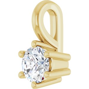 14K Yellow Gold 3.8 mm Round Charm/Pendant Mounting – image 3