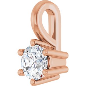 10K Rose Gold 3.8 mm Round Charm/Pendant Mounting – image 3