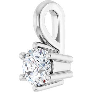 18K White Gold 3.8 mm Round Charm/Pendant Mounting – image 3