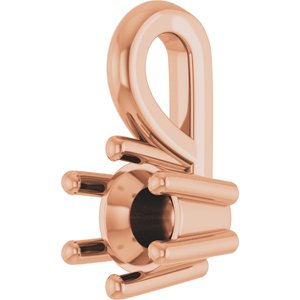 14K Rose Gold 3.8 mm Round Charm/Pendant Mounting – image 4