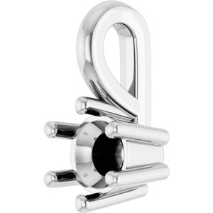 18K White Gold 3.8 mm Round Charm/Pendant Mounting – image 4