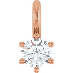 10K Rose Gold 3.8 mm Round Charm/Pendant Mounting