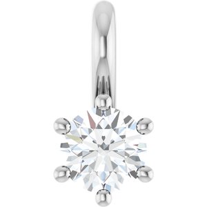 14K White Gold 3.8 mm Round Charm/Pendant Mounting