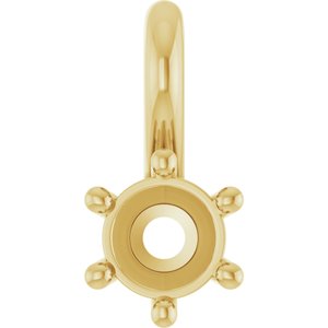 14K Yellow Gold 3.8 mm Round Charm/Pendant Mounting – image 2