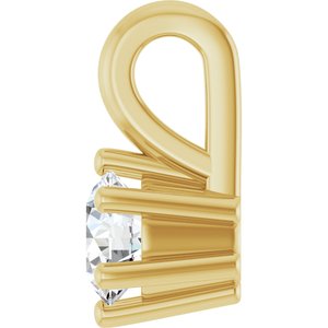 18K Yellow Gold 3.8 mm Round Charm/Pendant Mounting – image 5