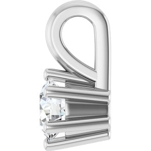 18K White Gold 3.8 mm Round Charm/Pendant Mounting – image 5