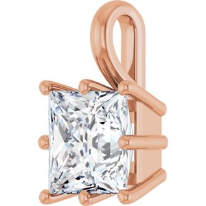 10K Rose Gold 7.5 mm Square Charm/Pendant Mounting – image 3