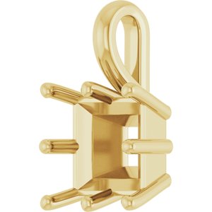10K Yellow Gold 7.5 mm Square Charm/Pendant Mounting – image 4