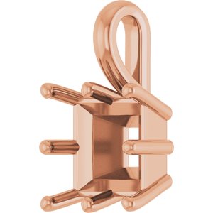 14K Rose Gold 7.5 mm Square Charm/Pendant Mounting – image 4