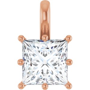 10K Rose Gold 7.5 mm Square Charm/Pendant Mounting