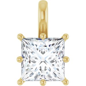 10K Yellow Gold 7.5 mm Square Charm/Pendant Mounting