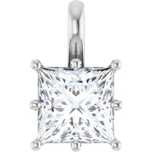18K White Gold 7.5 mm Square Charm/Pendant Mounting