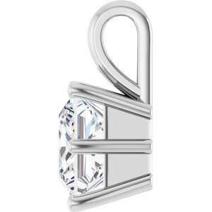 Sterling Silver 7.5 mm Square Charm/Pendant Mounting – image 5