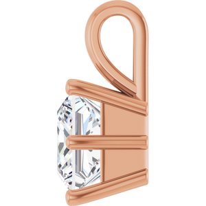 14K Rose Gold 7.5 mm Square Charm/Pendant Mounting – image 5