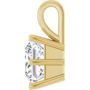 14K Yellow Gold 7.5 mm Square Charm/Pendant Mounting – image 5