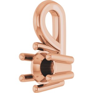 10K Rose Gold 3.75 mm Round Charm/Pendant Mounting – image 4