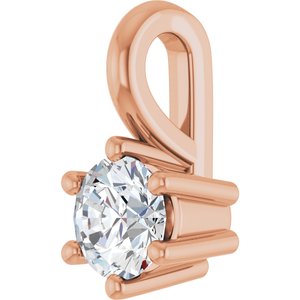 10K Rose Gold 3.75 mm Round Charm/Pendant Mounting – image 3