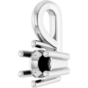 18K White Gold 3.75 mm Round Charm/Pendant Mounting – image 4