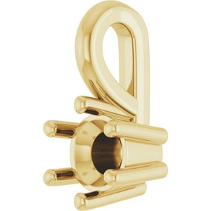10K Yellow Gold 3.75 mm Round Charm/Pendant Mounting – image 4