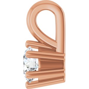 18K Rose Gold 3.75 mm Round Charm/Pendant Mounting – image 5