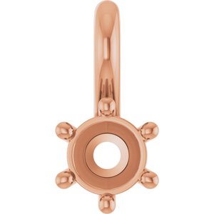 10K Rose Gold 3.75 mm Round Charm/Pendant Mounting – image 2