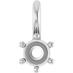 10K White Gold 3.75 mm Round Charm/Pendant Mounting – image 2