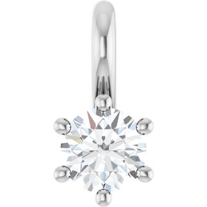 10K White Gold 3.75 mm Round Charm/Pendant Mounting