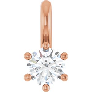 10K Rose Gold 3.75 mm Round Charm/Pendant Mounting