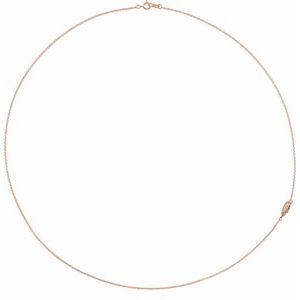 14K Rose Gold .015 CTW Natural Diamond Off-Center Angel Wing 18" Necklace